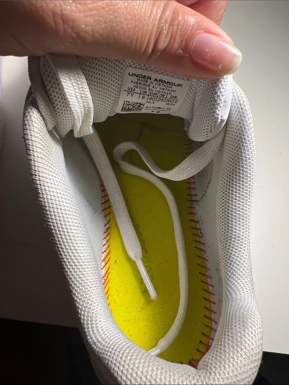 Under Armour Big Boys  White Low-Top Leather Sneaker